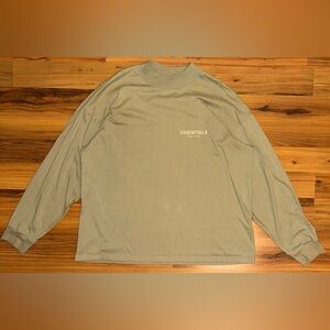 Essentials Fear of God Sage Green Long Sleeve Tee Oversized Streetwear Large